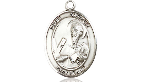 Sterling Silver Saint Andrew the Apostle Medal - With Box
