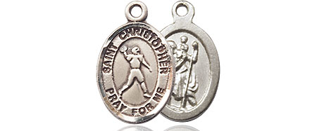 Sterling Silver Saint Christopher Football Medal