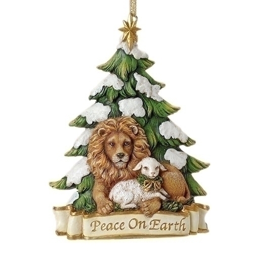 5.25&quot; Lion And Lamb Orn - Christmas
