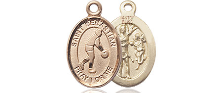 14kt Gold Filled Saint Sebastian Basketball Medal