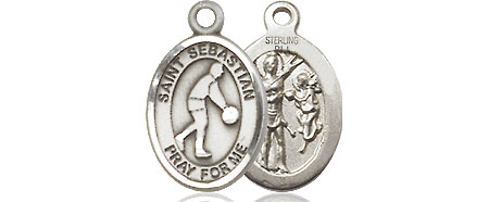 Sterling Silver Saint Sebastian Basketball Medal