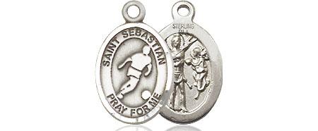 Sterling Silver Saint Sebastian Soccer Medal