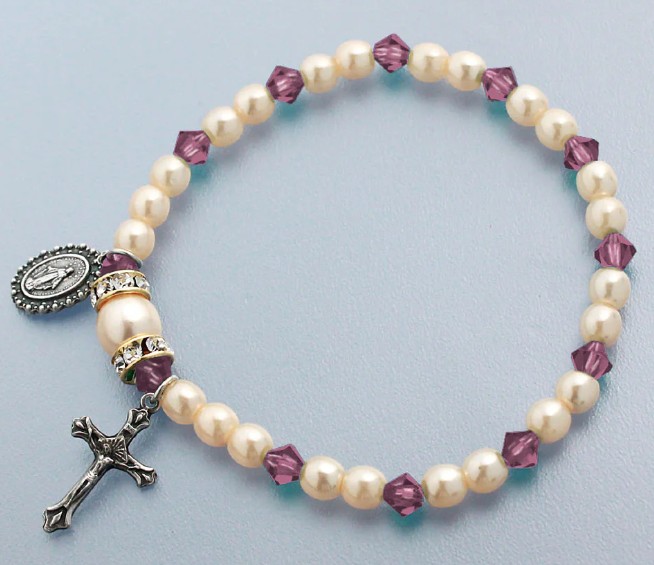 Rosary Bracelet Stretch Pearl