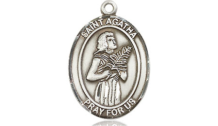 Sterling Silver Saint Agatha Medal - With Box
