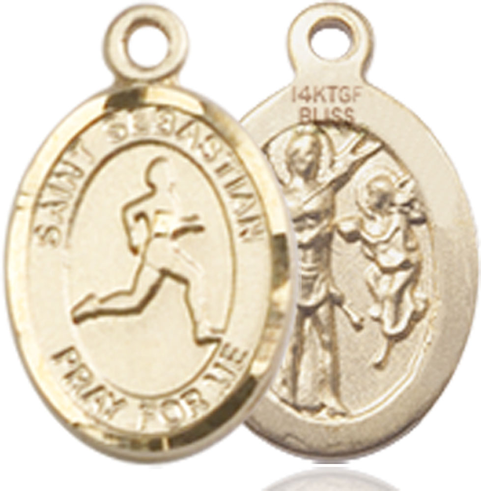 14kt Gold Filled Saint Sebastian Track and Field Medal