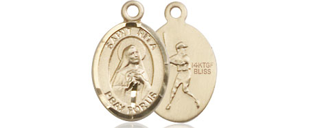 14kt Gold Filled Saint Rita Baseball Medal