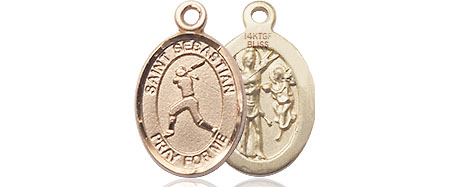 14kt Gold Filled Saint Sebastian  Softball Medal