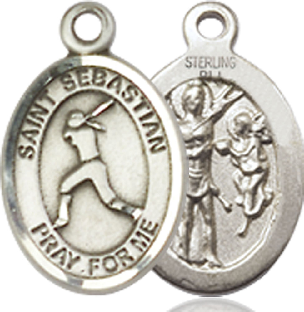 Sterling Silver Saint Sebastian  Softball Medal