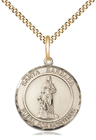 14kt Gold Filled Santa Barbara Pendant on a 18 inch Gold Plate Light Curb chain