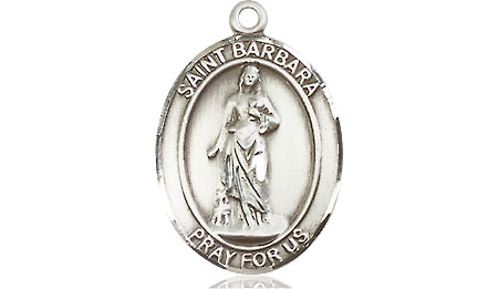 Sterling Silver Saint Barbara Medal - With Box