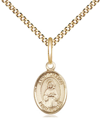 14kt Gold Filled Saint Lillian Pendant on a 18 inch Gold Plate Light Curb chain