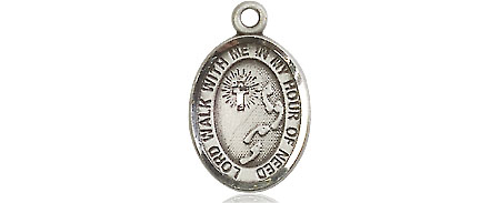 Sterling Silver Footprints Cross Medal