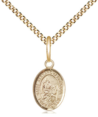 14kt Gold Filled Saint Bernard of Montjoux Pendant on a 18 inch Gold Plate Light Curb chain