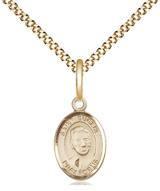 14kt Gold Filled Saint Eugene de Mazenod Pendant on a 18 inch Gold Plate Light Curb chain