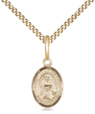 14kt Gold Filled Saint Julia Billiart Pendant on a 18 inch Gold Plate Light Curb chain