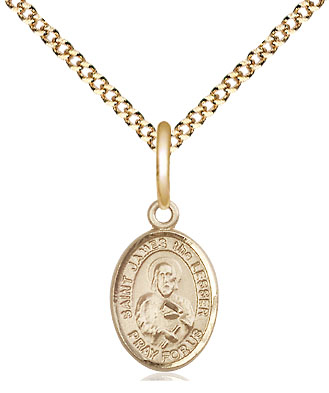 14kt Gold Filled Saint James the Lesser Pendant on a 18 inch Gold Plate Light Curb chain