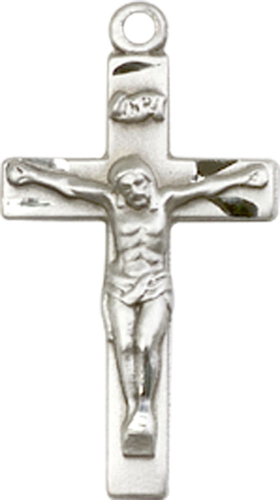 Sterling Silver Crucifix Medal - With Box