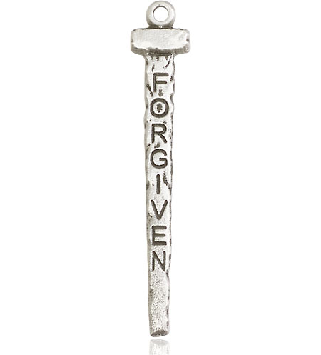 Sterling Silver Forgiven Nail Medal