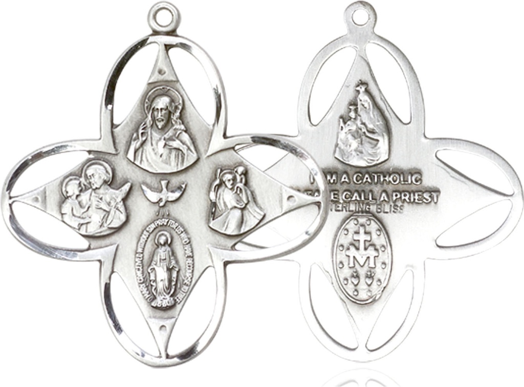 Sterling Silver 4-Way Medal