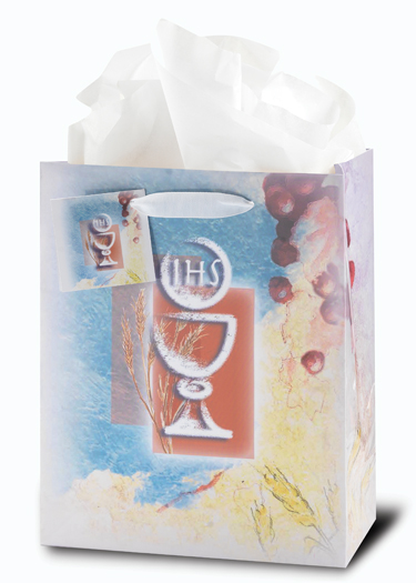 Communion White Chalice Medium Gift Bag - Communion