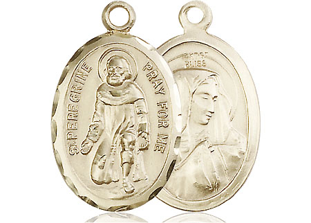 14kt Gold Filled Saint Peregrine Medal