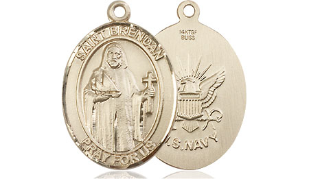 14kt Gold Filled Saint Brendan Navy Medal