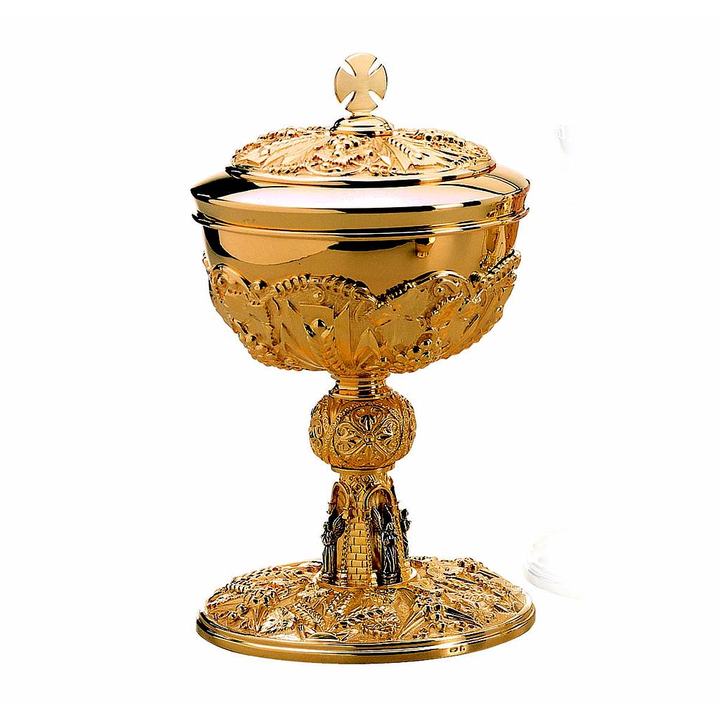 Gold Plated Ciborium With Angels On Base