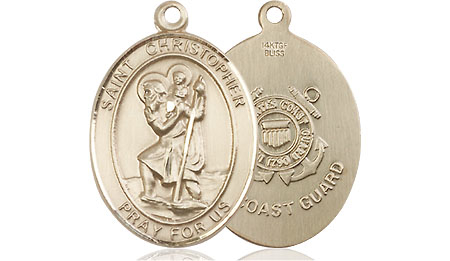 14kt Gold Filled Saint Christopher Coast Guard Medal