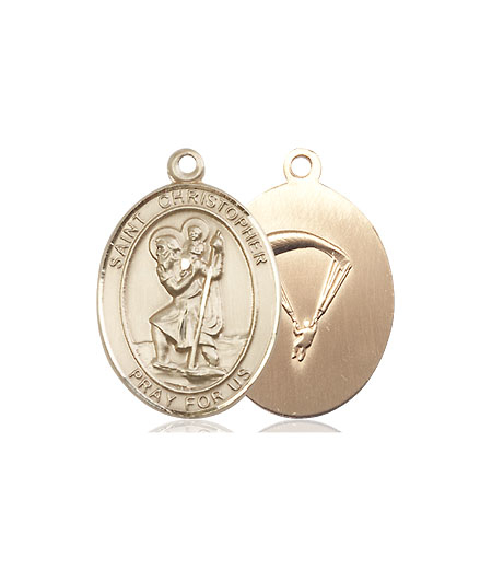 14kt Gold Filled Saint Christopher Paratrooper Medal