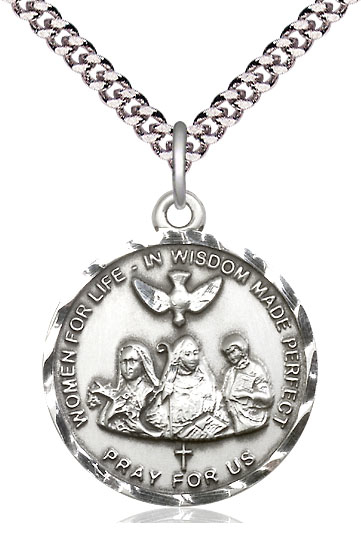 Sterling Silver 3-Doctors Pendant on a 24 inch Light Rhodium Heavy Curb chain