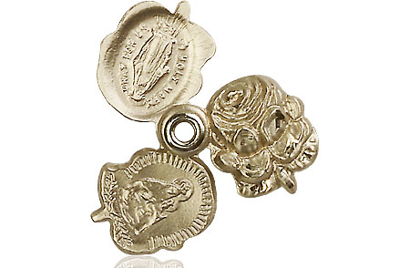 14kt Gold Rosebud Medal