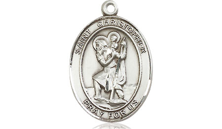 Sterling Silver Saint Christopher Medal - With Box