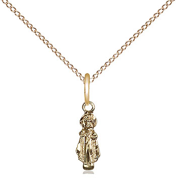 14kt Gold Filled Infant Pendant on a 18 inch Gold Filled Light Curb chain