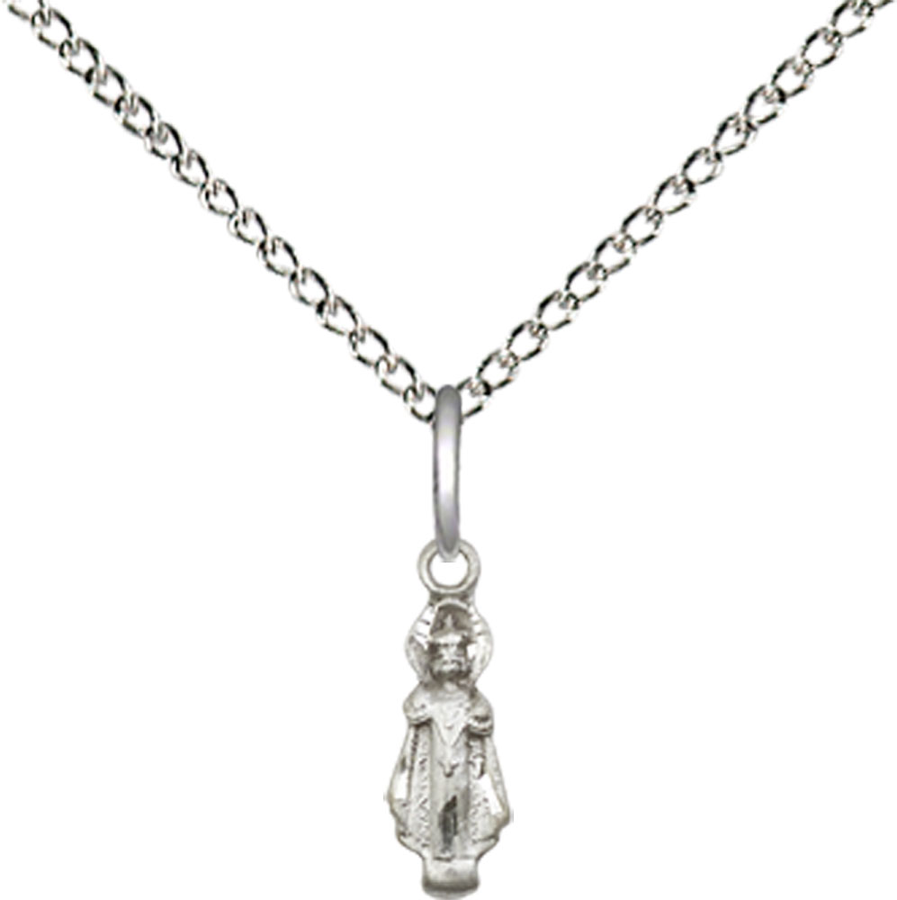 Sterling Silver Infant Pendant on a 18 inch Sterling Silver Light Curb chain
