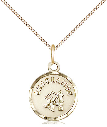 14kt Gold Filled Graduation Pendant on a 18 inch Gold Filled Light Curb chain