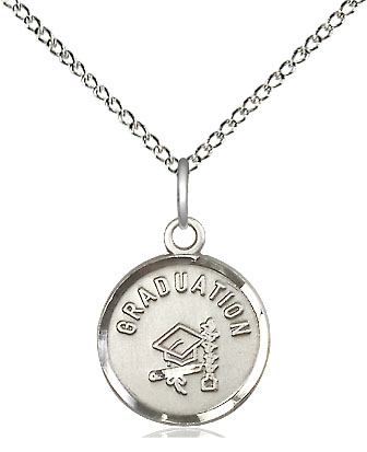 Sterling Silver Graduation Pendant on a 18 inch Sterling Silver Light Curb chain