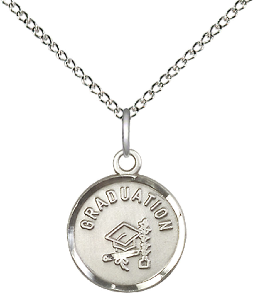 Sterling Silver Graduation Pendant on a 18 inch Sterling Silver Light Curb chain