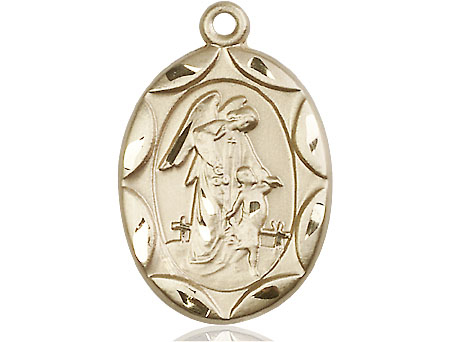 14kt Gold Guardian Angel Medal