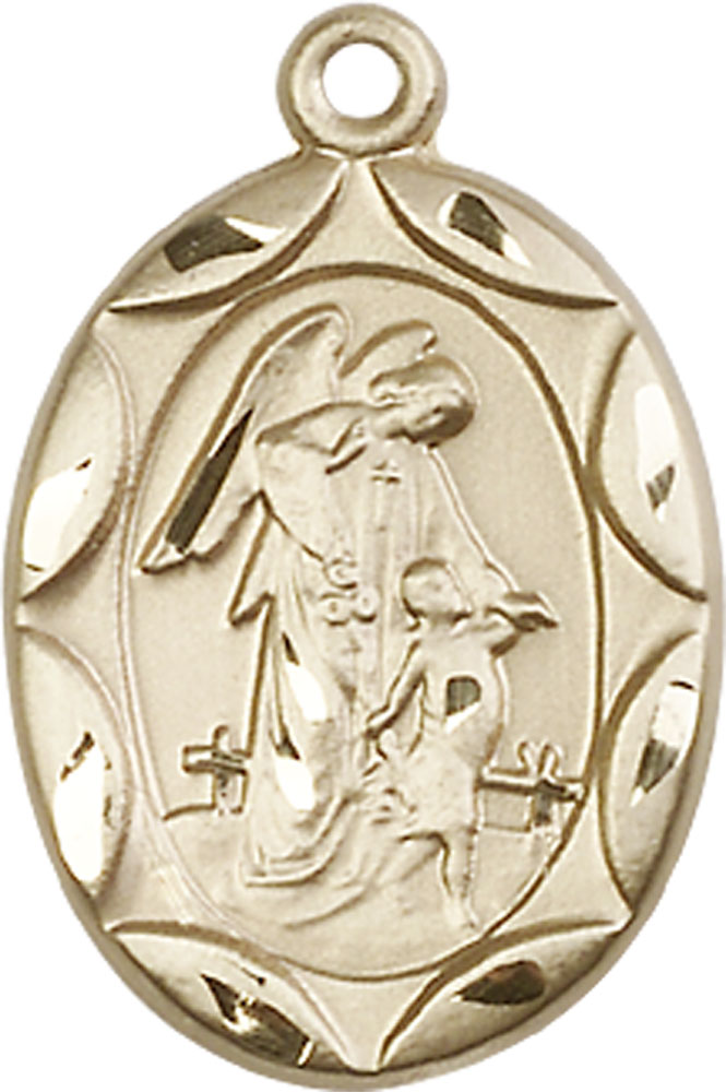 14kt Gold Guardian Angel Medal