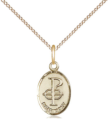 14kt Gold Filled Matrimony Pendant on a 18 inch Gold Filled Light Curb chain