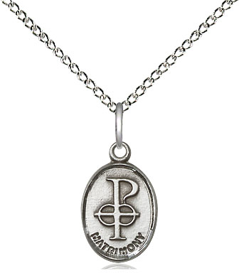 Sterling Silver Matrimony Pendant on a 18 inch Sterling Silver Light Curb chain