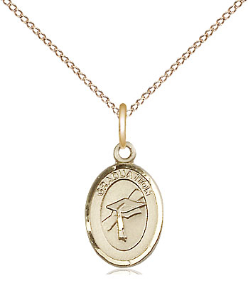 14kt Gold Filled Graduation Pendant on a 18 inch Gold Filled Light Curb chain