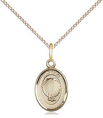 14kt Gold Filled Baptism Pendant on a 18 inch Gold Filled Light Curb chain