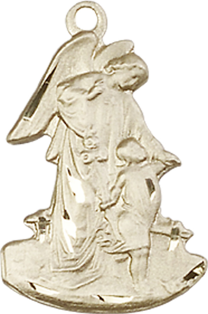 14kt Gold Guardian Angel Medal