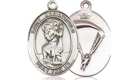 Sterling Silver Saint Christopher Paratrooper Medal