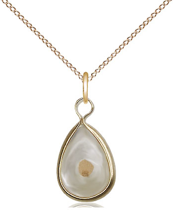 14kt Gold Filled Mustard Seed Pendant on a 18 inch Gold Filled Light Curb chain
