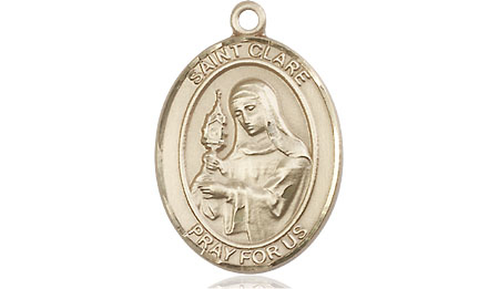 14kt Gold Filled Saint Clare of Assisi Medal