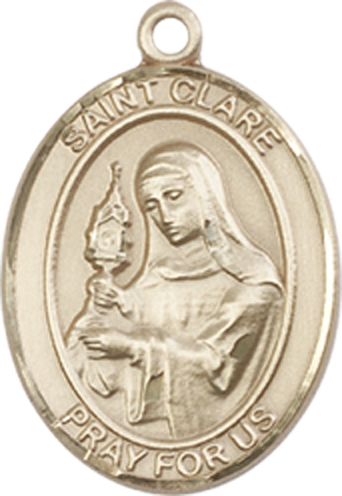 14kt Gold Filled Saint Clare of Assisi Medal