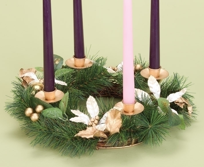 14&quot;D Ivory Poinsettia Wreath - Christmas