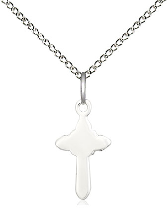 Sterling Silver Cross Pendant on a 18 inch Sterling Silver Light Curb chain